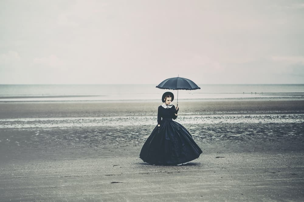 Victorian Lady Beach by Magdalena Russocka — canvas wall art