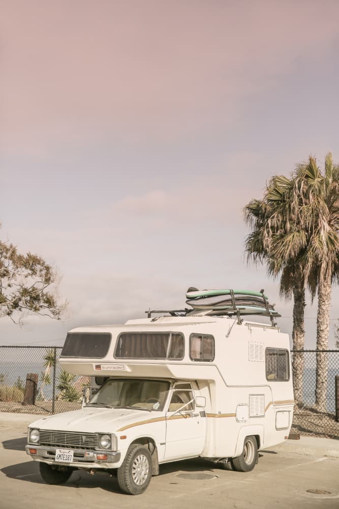 Vintage Camper Parked by Shot by Clint — canvas wall art
