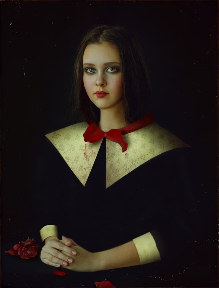 Mysterious Red Bow by Svetlana Melik-Nubarova — canvas wall art