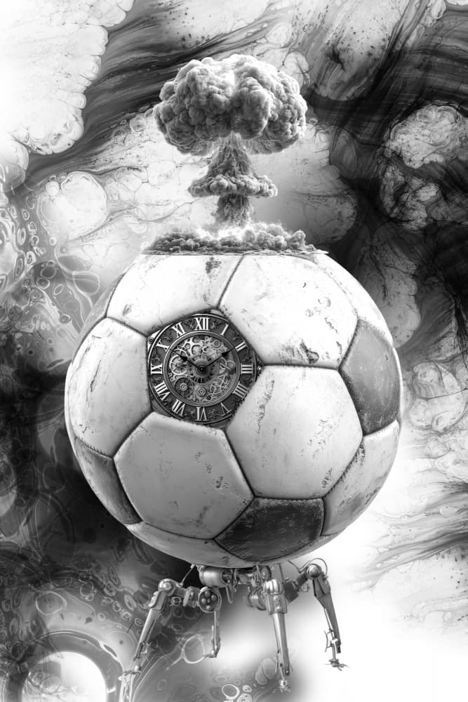Doomsday Clock Football by Rafal Kulik — canvas wall art