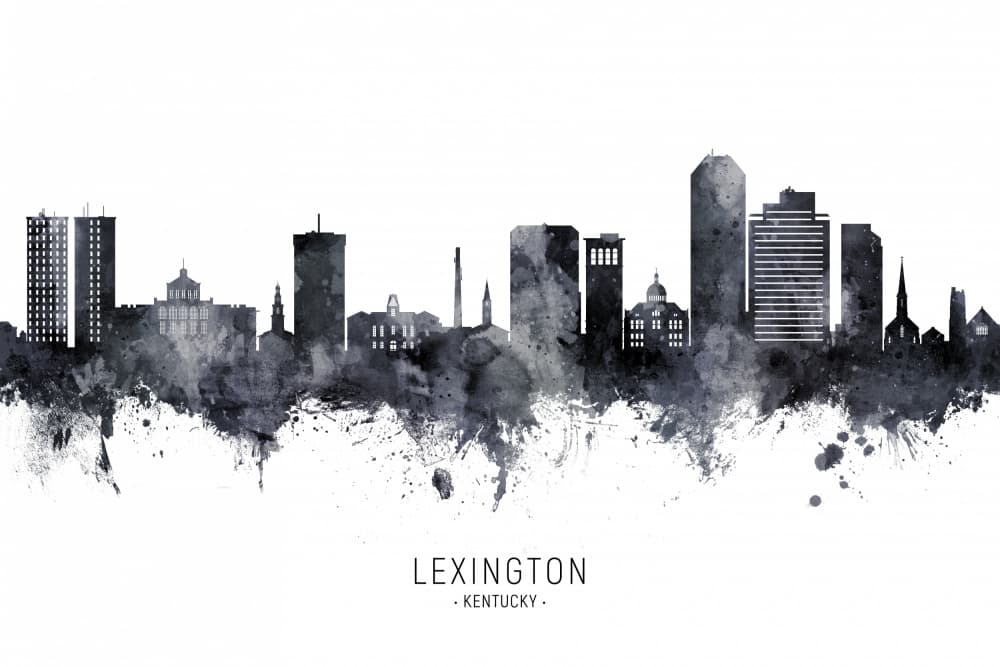 Lexington Kentucky Cityscape by Michael Tompsett — canvas wall art