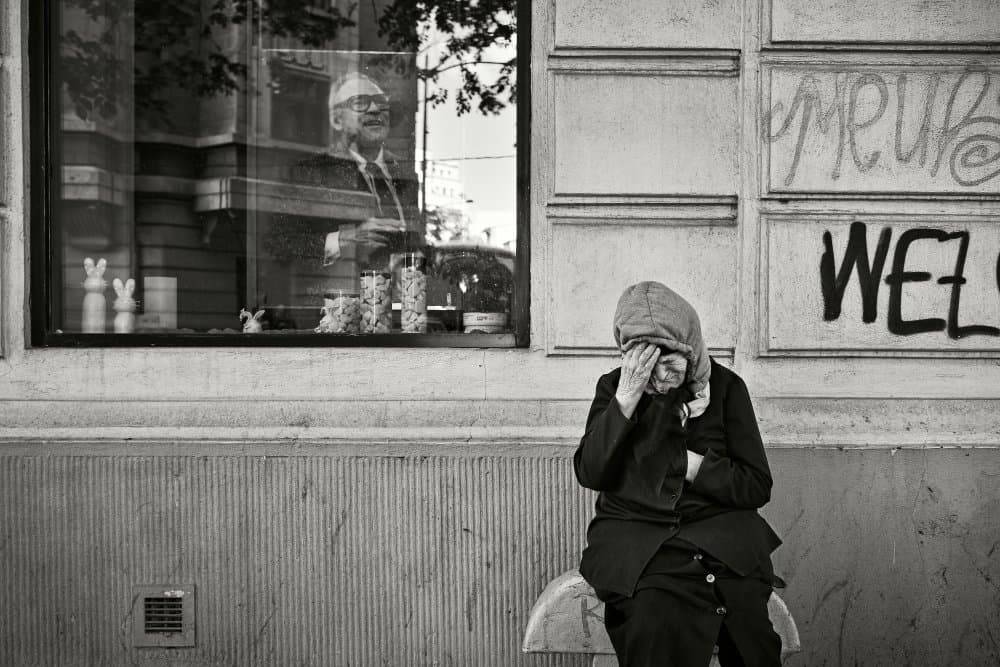 Woman's Urban Reflection by Denis Malciu — canvas wall art
