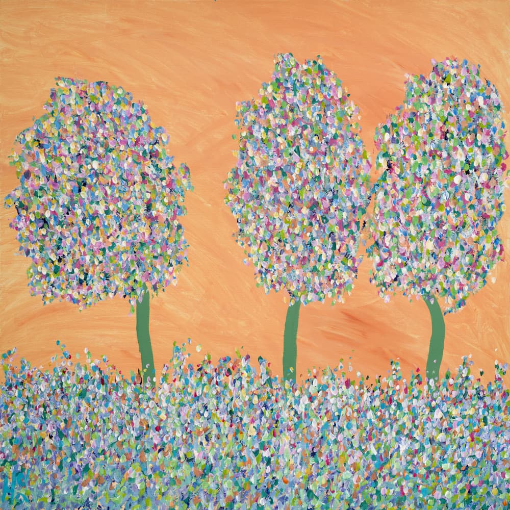 Vibrant Spring Trees by Helen Joynson — canvas wall art