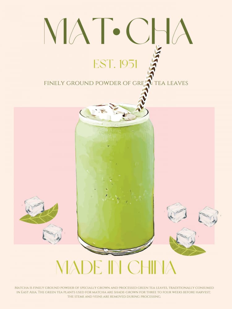 Refreshing Matcha Tea by Nazma Khokhar — canvas wall art