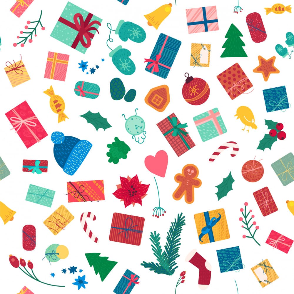 Festive Holiday Pattern by Marika Barsrsind — canvas wall art