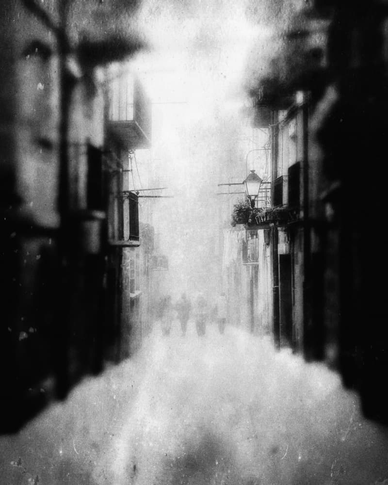 Misty Old Street by txules — canvas wall art