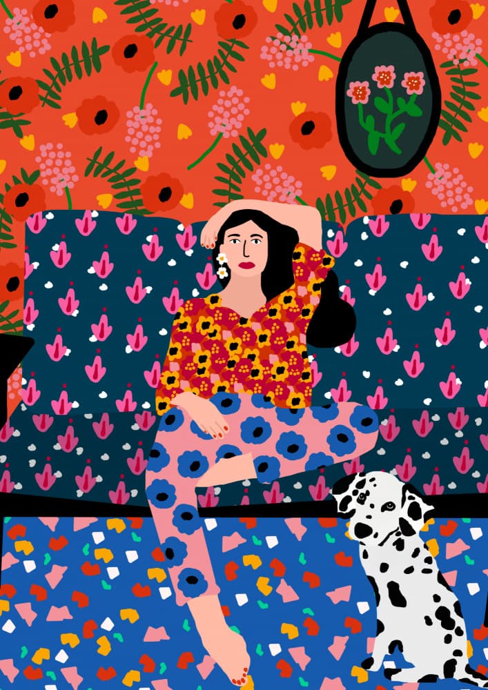 Girl In the Sofa by Rafaela Mascaro — canvas wall art