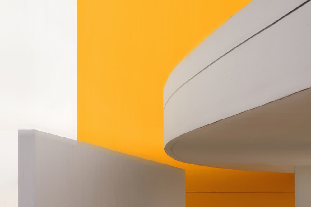 Orange White Geometry by Hans-Wolfgang Hawerkamp — canvas wall art