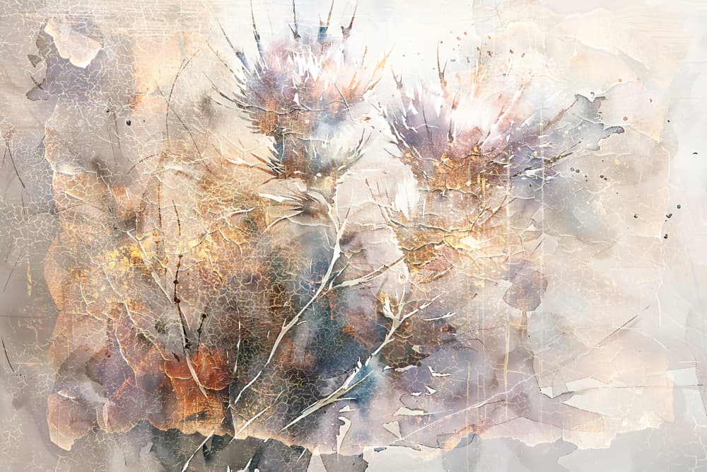 Golden Thistle Bloom by Rafal Kulik — canvas wall art