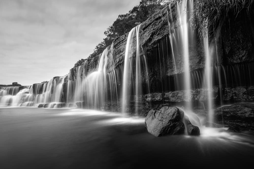 Tranquil Waterfall Cascade by Vu van quan — canvas wall art