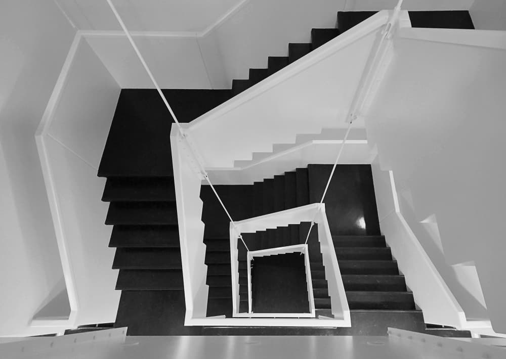 Modern Geometric Stairwell by Henk van Maastricht — canvas wall art