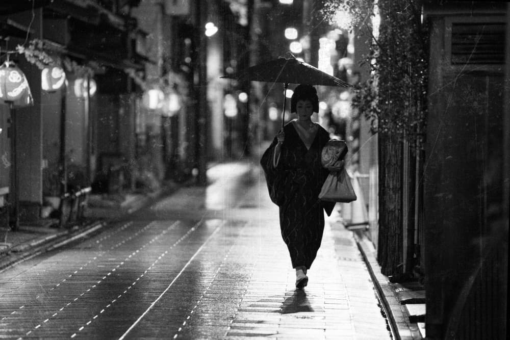 Solitary Geisha Night by Wanjae Choi — canvas wall art