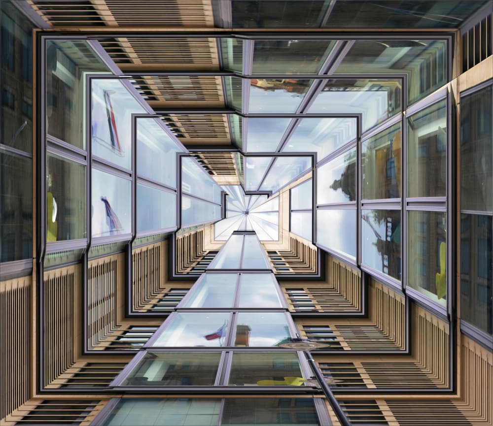 Upward Glass Reflections by Francesca Ferrari — canvas wall art