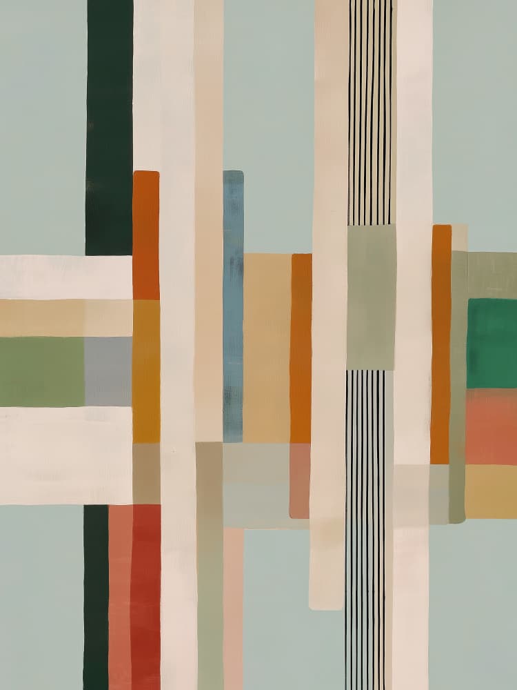 Muted Geometric Stack by Nadjaa — canvas wall art