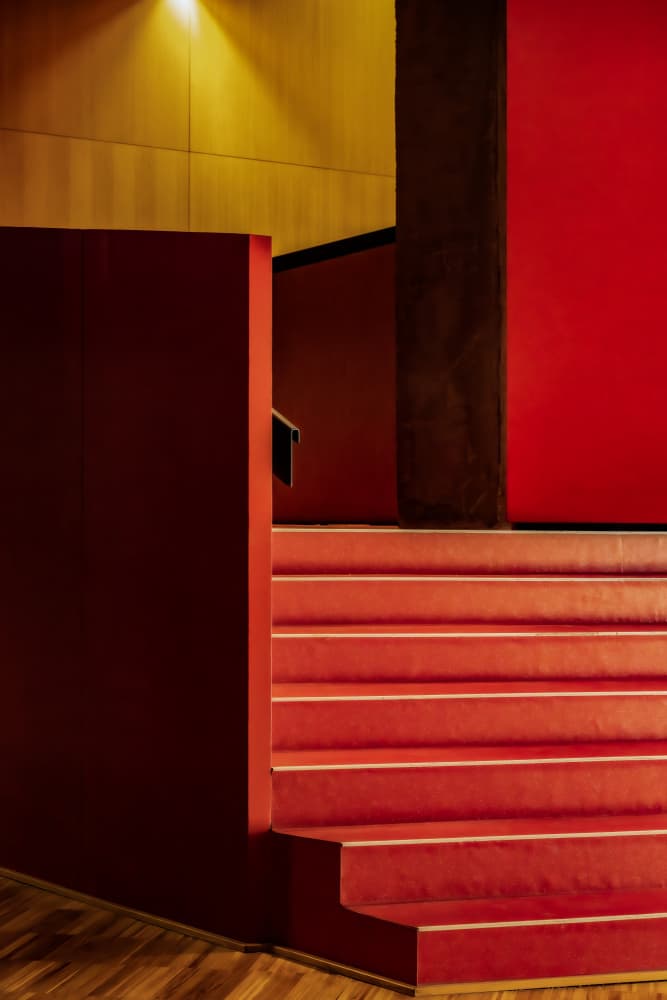 Red Architectural Steps by Linda Wride — canvas wall art