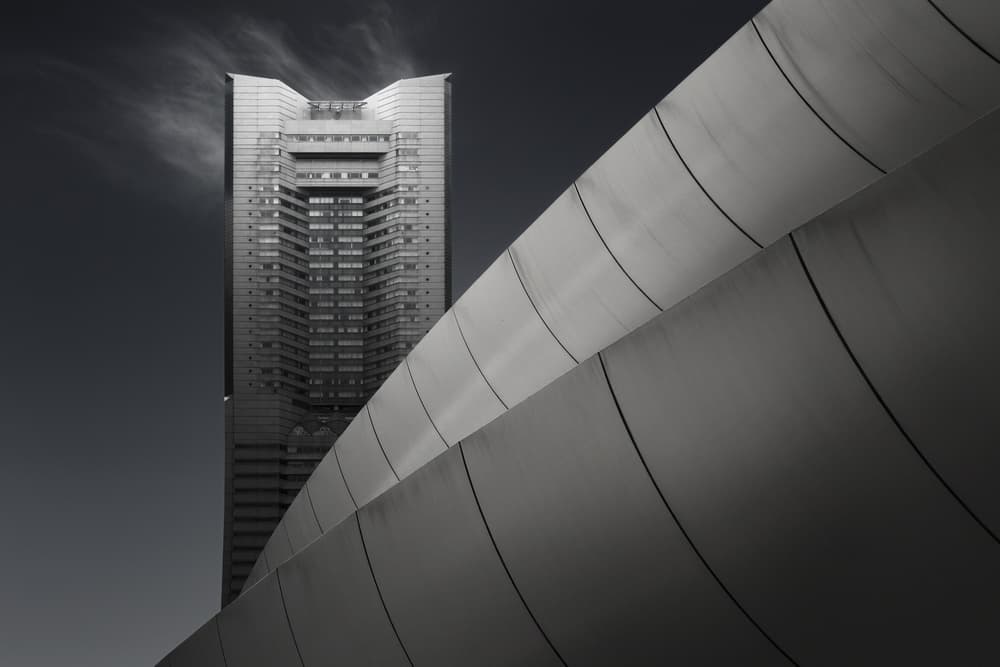 Urban Skyscraper Curves by Akira TAKAUE — canvas wall art