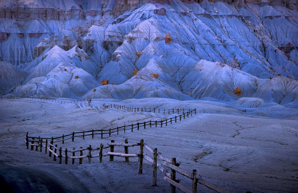 Cold Blue Desert Hills by Jie Jin — canvas wall art