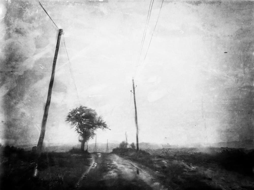 Misty Country Road by Delphine Margau — canvas wall art