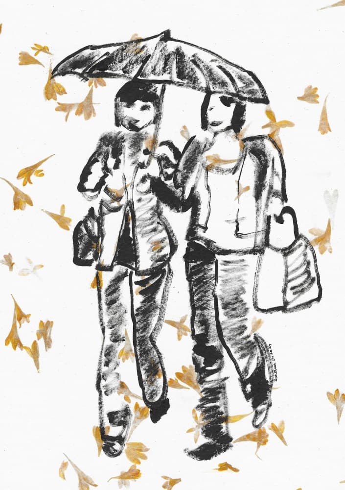 Stroll in the Rain by Santhosh ch — canvas wall art