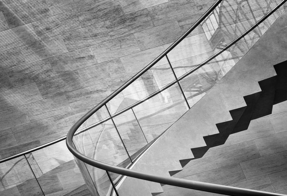 Geometric Staircase Light by Jeroen van de Wiel — canvas wall art