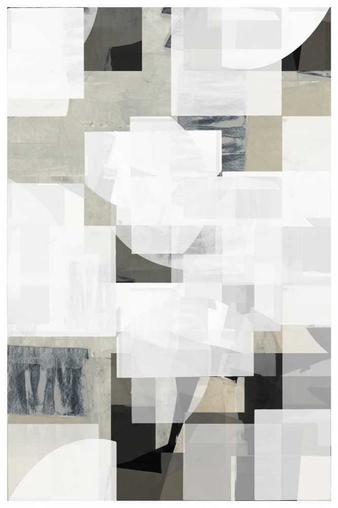 Abstract White Layered Shapes by cartissi — canvas wall art