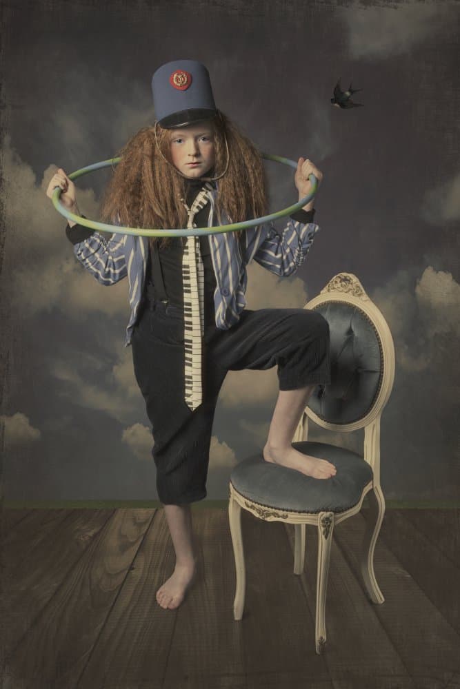 Whimsical Hula Hoop Boy by Carola Kayen-Mouthaan — canvas wall art
