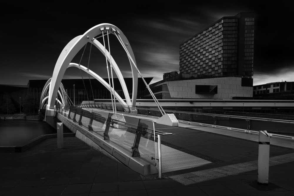 Modern City Bridge by David Chiodo — canvas wall art