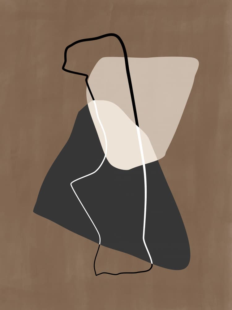 Abstract Line Figure by Elena Ristova — canvas wall art