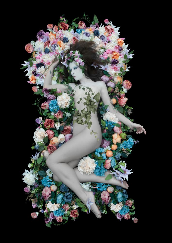 Floral Nude Dream by Joan Blease — canvas wall art