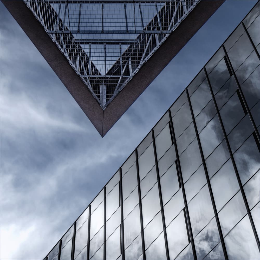 Modern Architecture Reflections by Gilbert Claes — canvas wall art