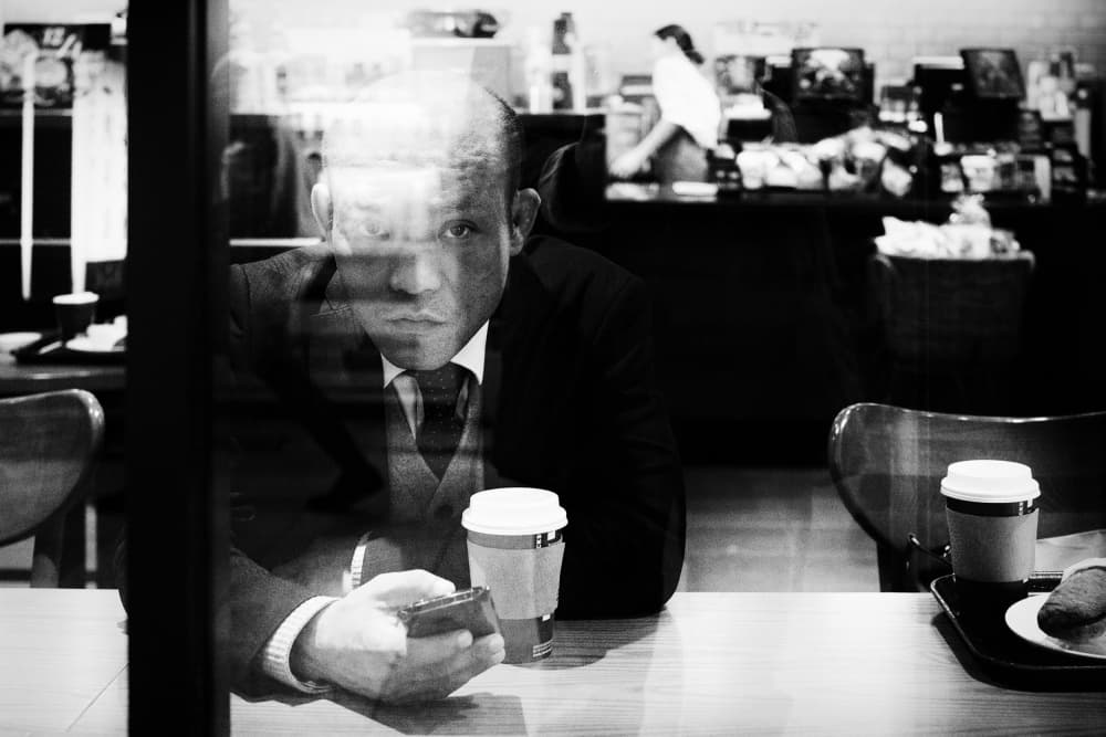 Serious Man Reflection by Shinji Isobe — canvas wall art