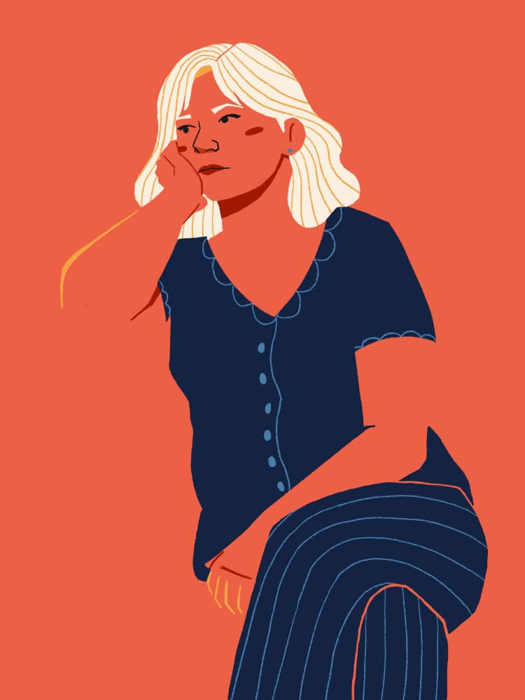 Pensive Blonde Woman by Monika Gregulska — canvas wall art