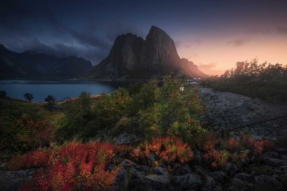 Dramatic Fjord Autumn by Carlos F. Turienzo — canvas wall art