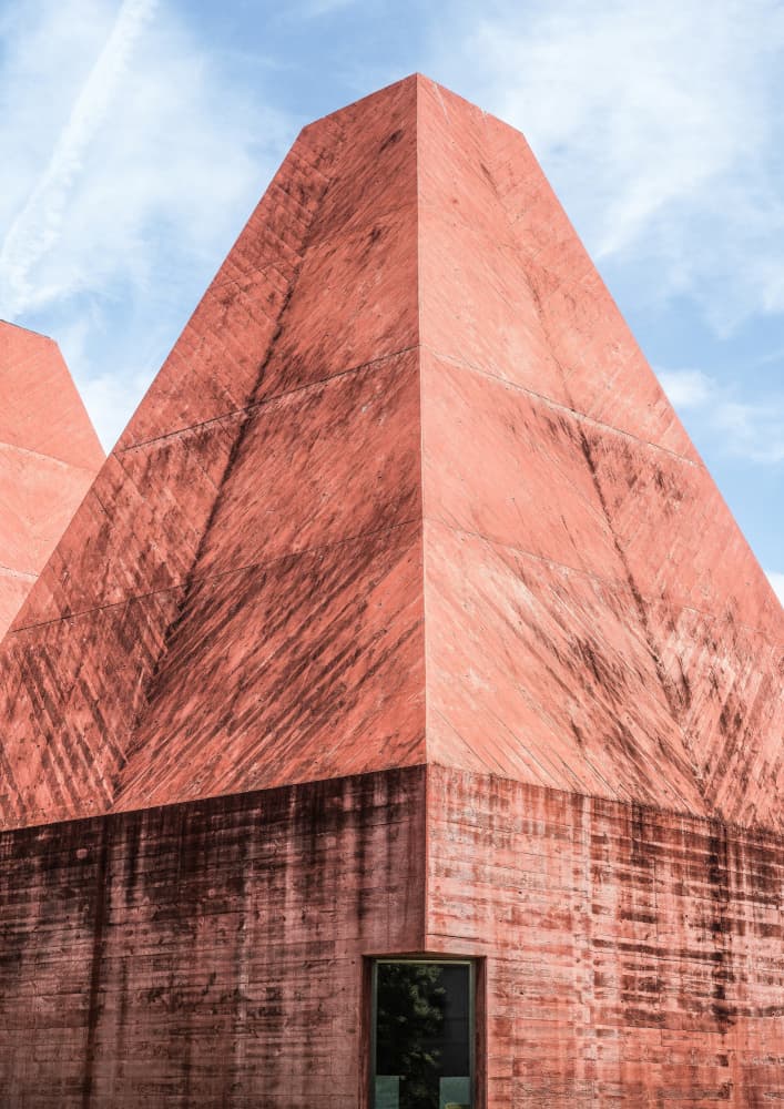 Crimson Geometric Tower by Shot by Clint — canvas wall art