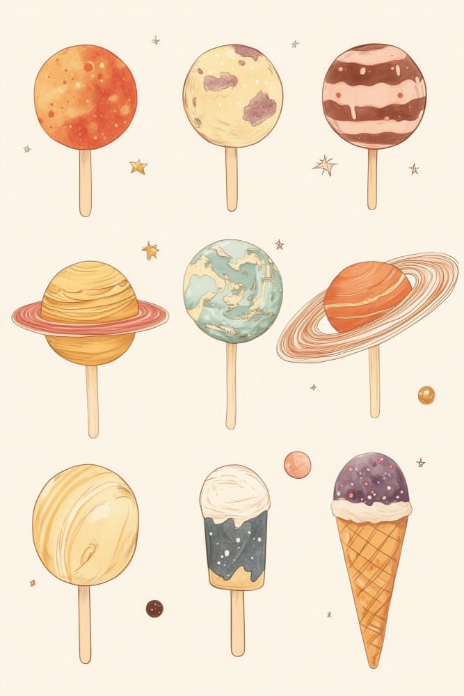 Sweet Solar System by Melloi Art Prints — canvas wall art
