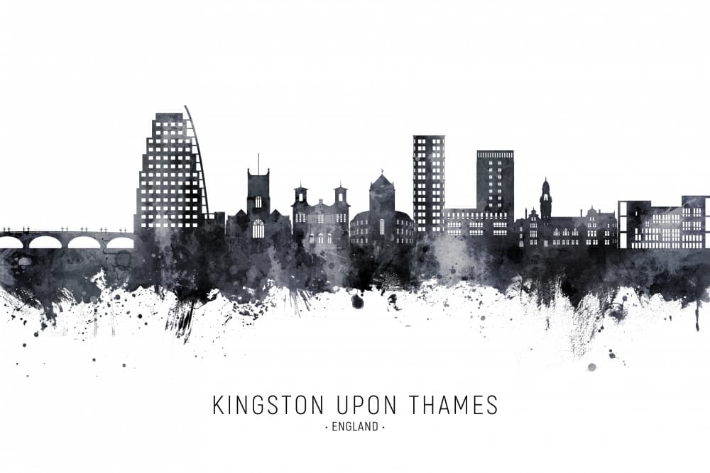 Kingston Upon Thames Skyline by Michael Tompsett — canvas wall art