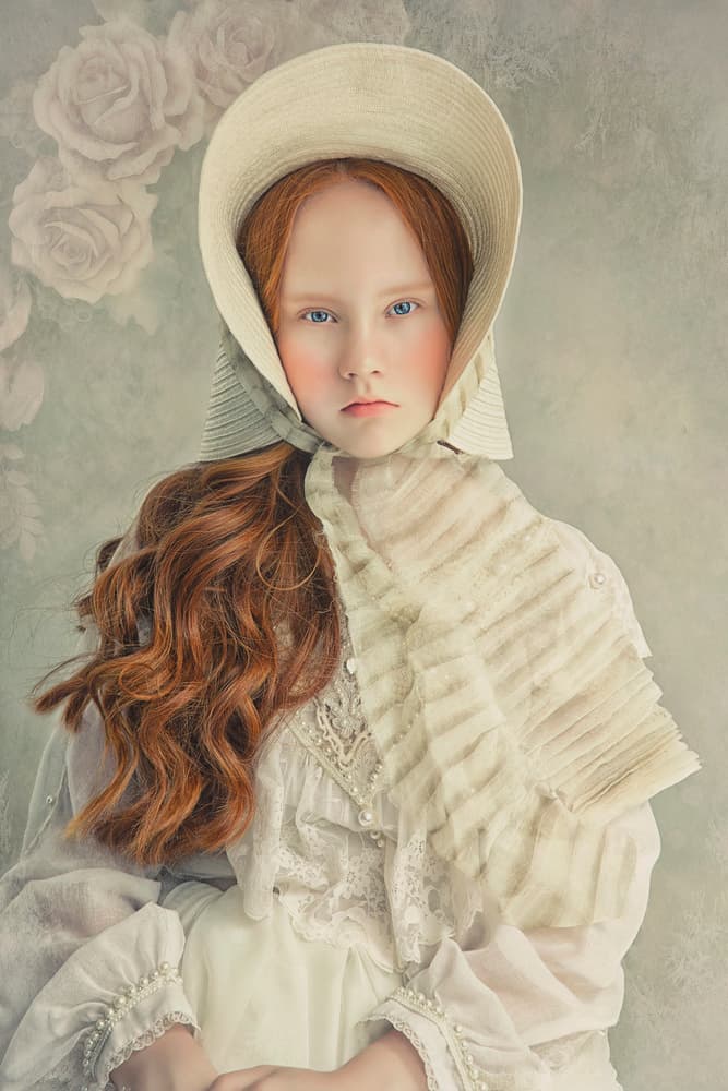 Redhead Vintage Portrait by Carola Kayen-Mouthaan — canvas wall art