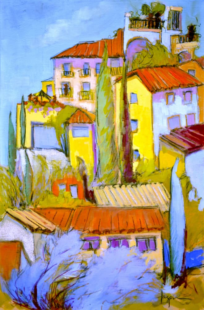 Hill Side Village by Dorothy Fagan — canvas wall art