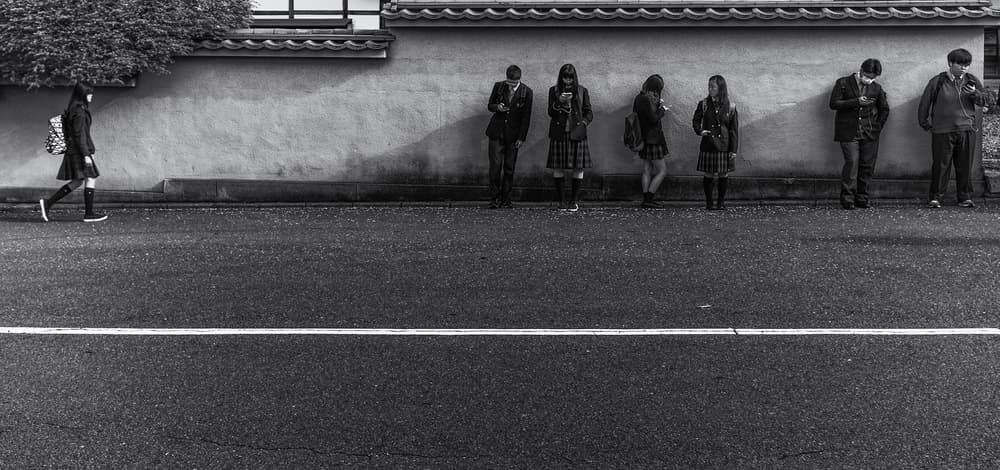 Japanese Youth Street Scene by Pawel Majewski — canvas wall art