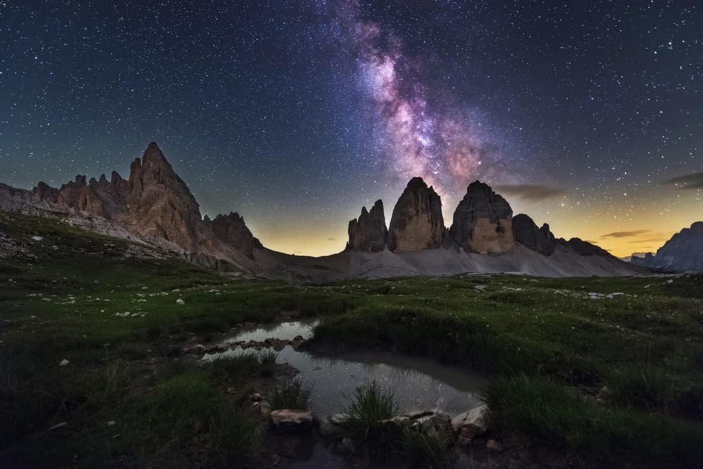 Milky Way Mountains by Ales Krivec — canvas wall art