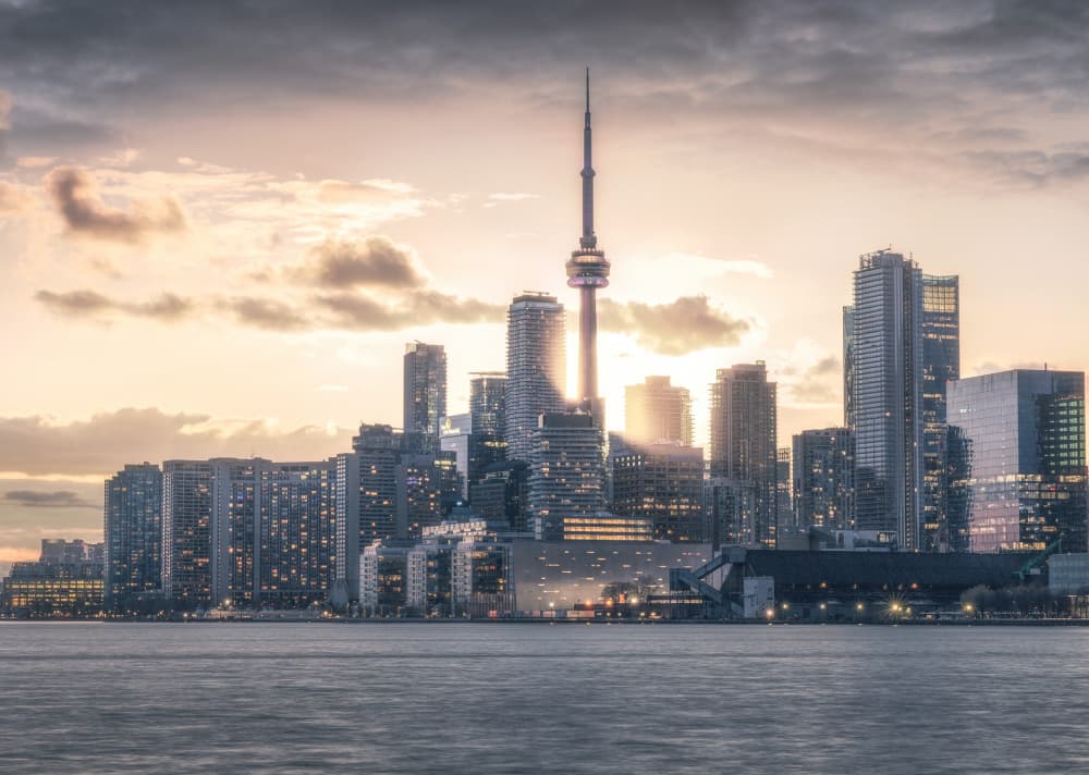 Toronto Skyline Sunset Glow by David — canvas wall art