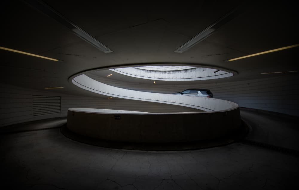 Winding Garage Ascent by Maurits De Groen — canvas wall art