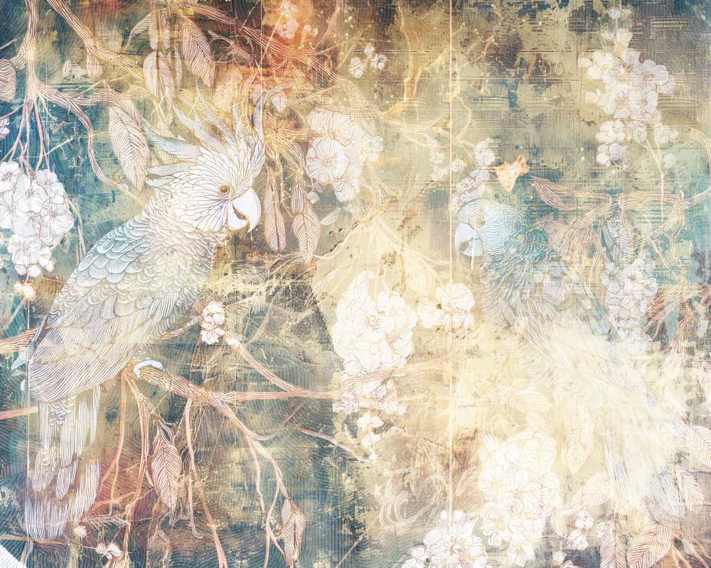 Dreamy Cockatoo Blooms by Rafal Kulik — canvas wall art
