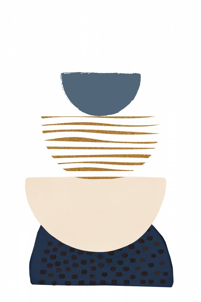 Modern Abstract Stacked Shapes by Sally Ann Moss — canvas wall art