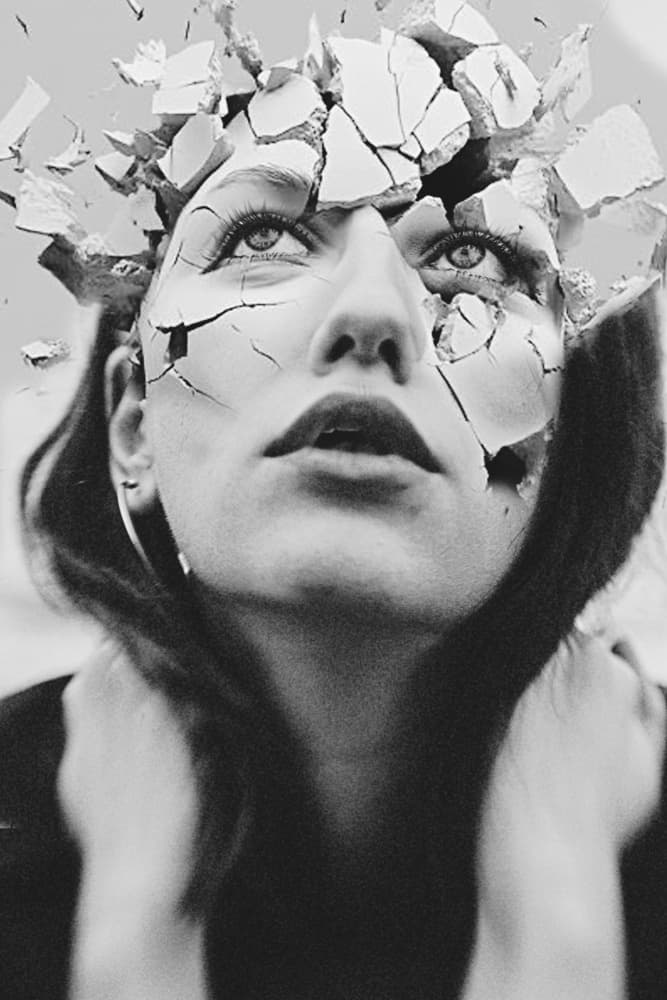 Shattered Mind Portrait by Bogdan Bouşcă — canvas wall art