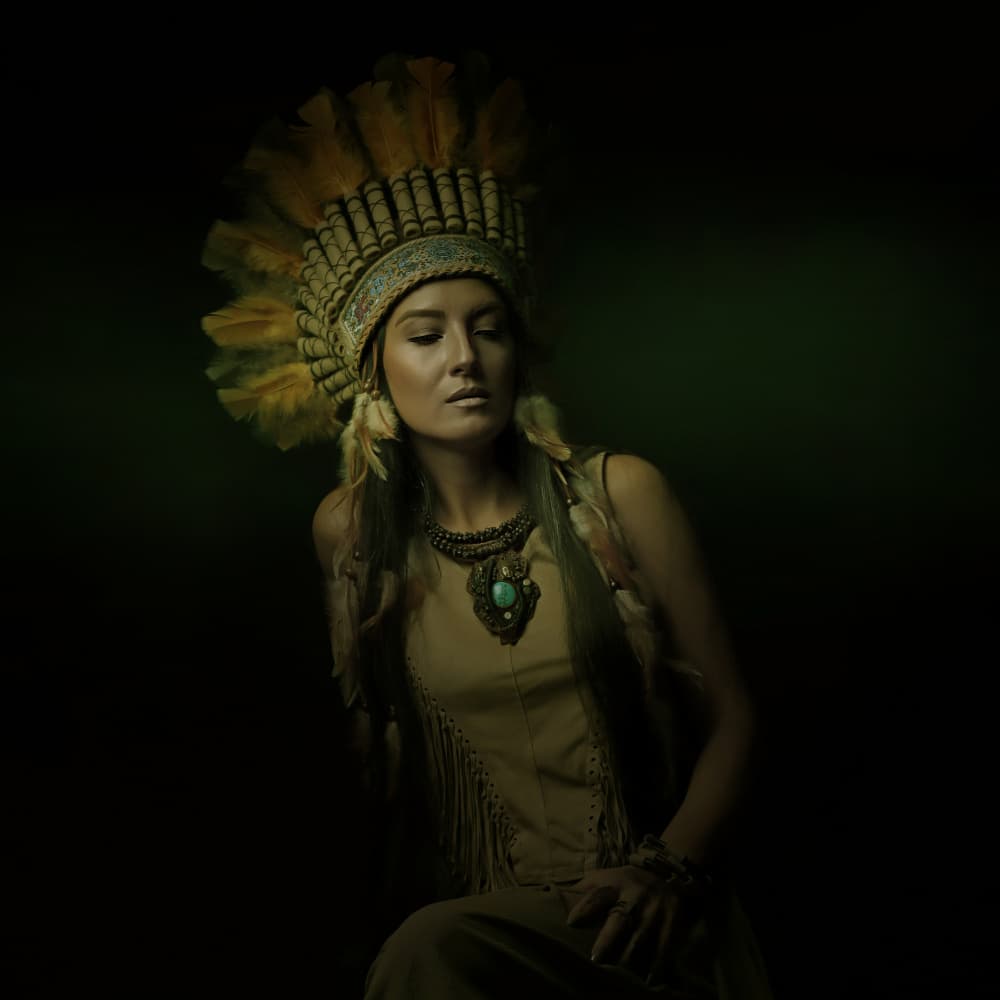 Serene Tribal Woman by Moein Hasheminasab — canvas wall art