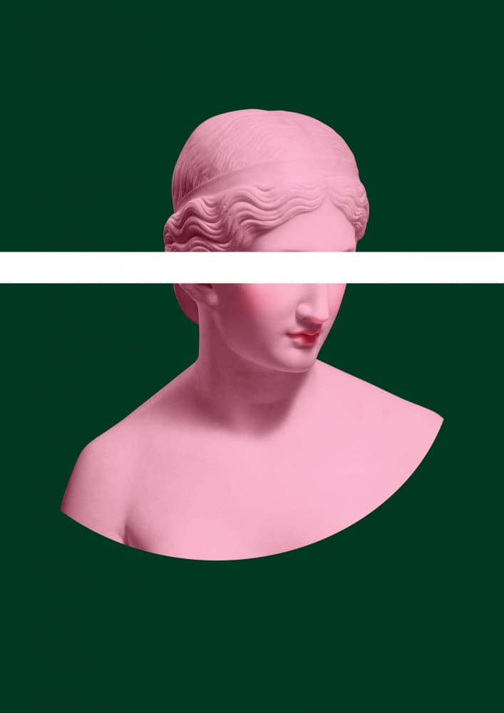 Vibrant Pink Classical Bust by Talitha McQueen — canvas wall art