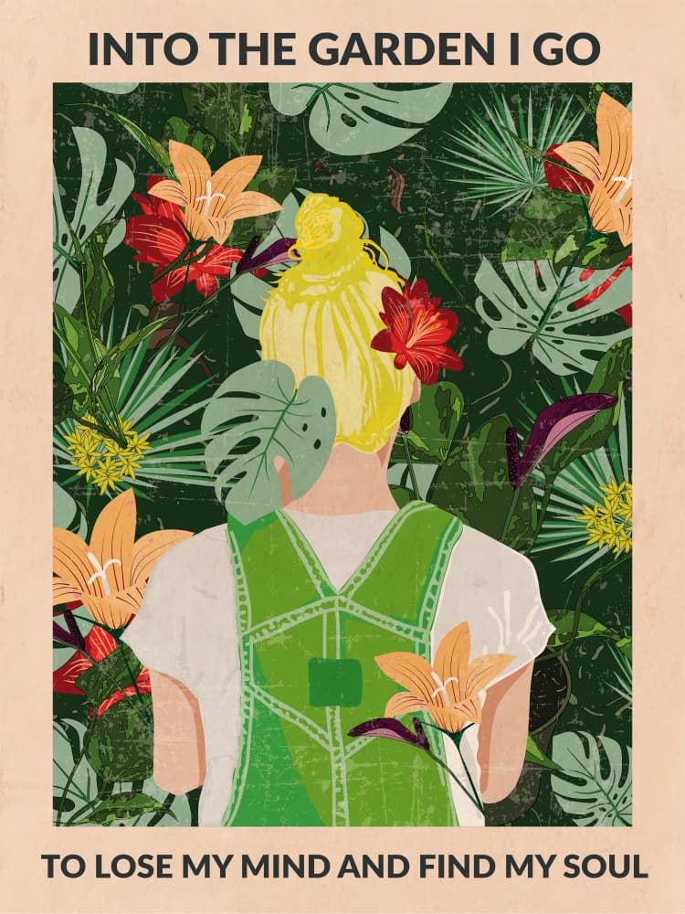 Tropical Garden Escape by WallChart Art Studio — canvas wall art