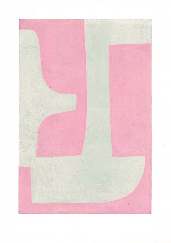 Soft Pink Blue Abstract by Ellen Greup — canvas wall art