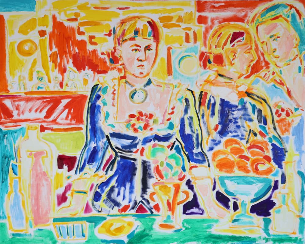 Vibrant Women At Table by Tamara Jare — canvas wall art